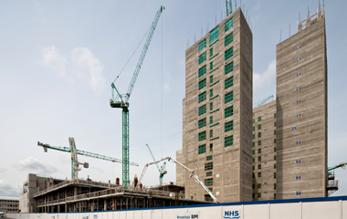 The new adult hospital during construction